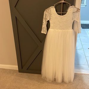 White lace & tulle 7/8 dress